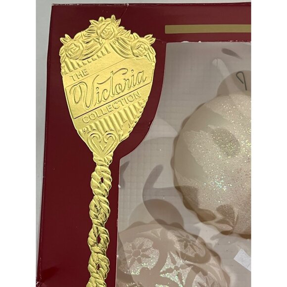 Vintage Victoria Collection Glass Snow Frosted White Snowflake Christmas Tree Or - Picture 5 of 9